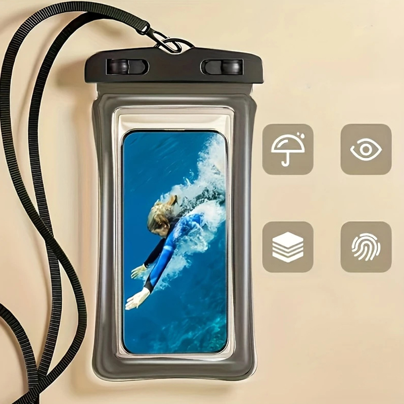 Dry Bag Waterproof - 水中、雪中、雨林での使用に最適な、透明で防水性のある携帯電話用ケース。水泳用ポーチとしても使える大容量の携帯電話カバー。