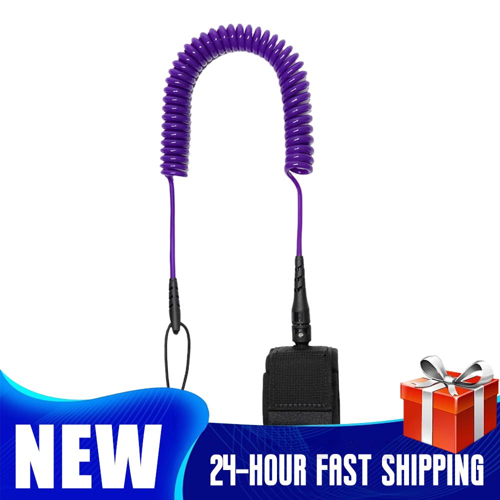 Surfboard Leash - コイル状SUPリーシュ スタンドアップパドルボード レッグロープ サーフボードリーシュ パドルボード用 ショートボード