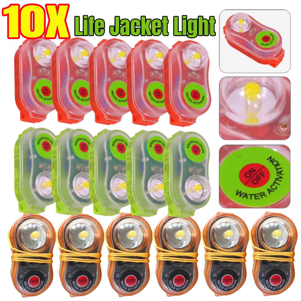 Life Jacket - 1-10 個 LED リチウムライフジャケットランプ目立つ誘致ライトランプ海水自己照明ライト救命用ライフベスト