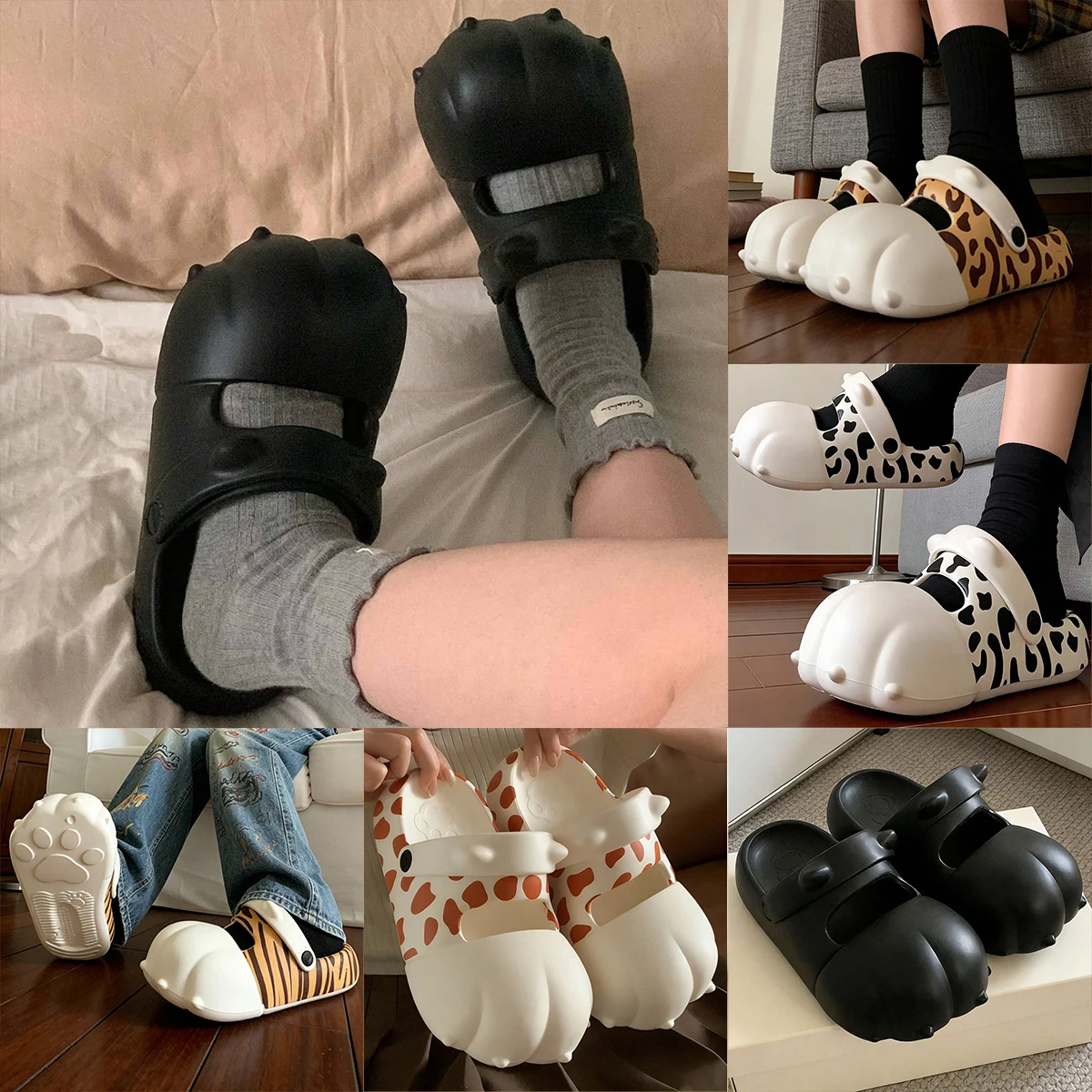 Water Shoes - 夏の新作、女性用プラットフォームサンダル。柔らかいEVA素材を使用し、カラフルな配色で、つま先を覆うデザイン。屋外やビーチでの使用に最適。猫柄。