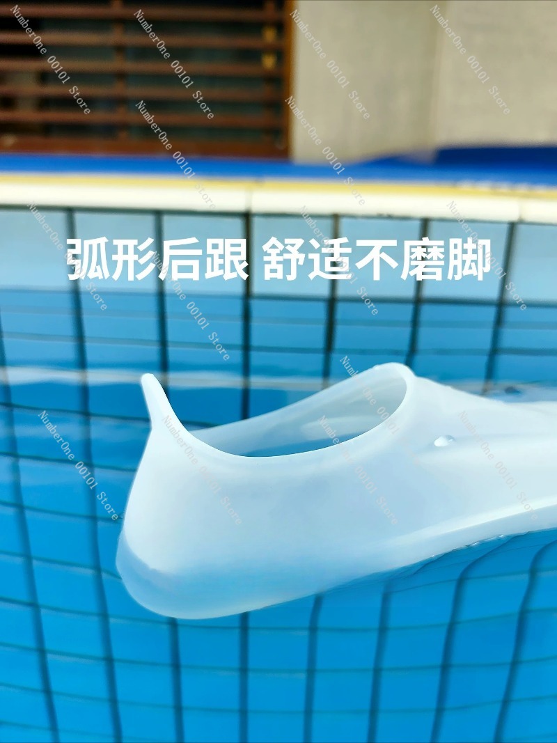 Flippers Swimming - 2026年新型透明シリコンスイムフィン、フリースタイル用プロ仕様透明ショートフロッグシューズ