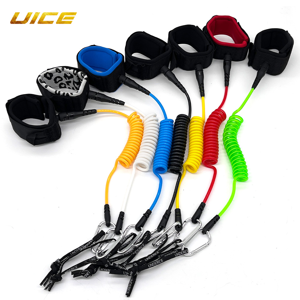 Surfboard Leash - UICE 5フィート5mm SUPボードハンドロープサーフリーシュサーフボードリーシュTPUステンレススイベルインフレータブルパドルボードロングボード