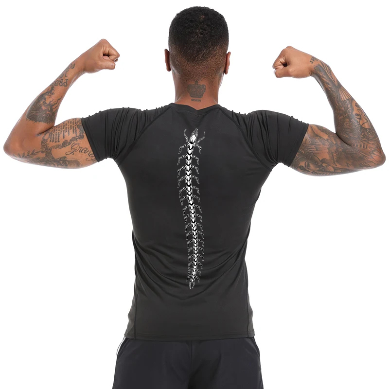 男性用グラフィック圧縮シャツ、ジムトレーニング、アスレチック - Rash Guard のレビューと価格