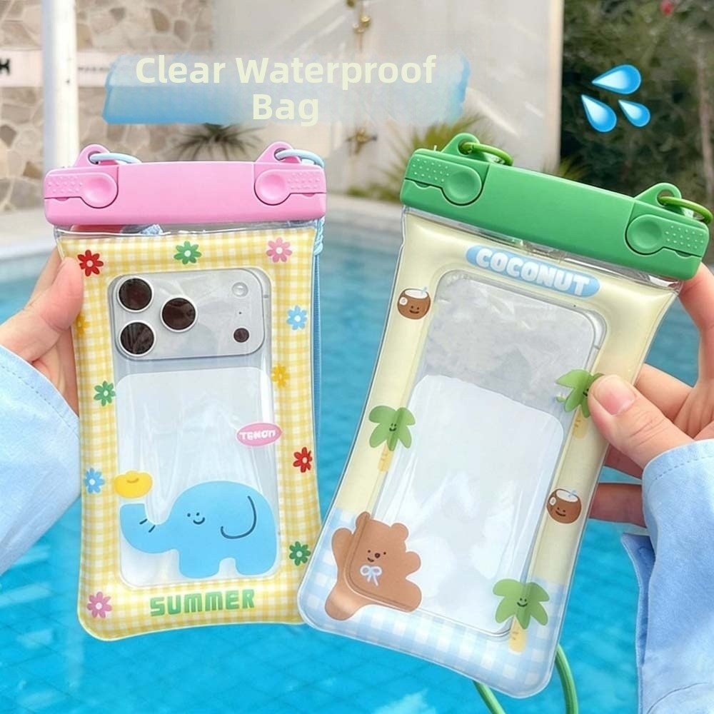 調節可能なストラップ付き防水電話ポーチ軽量漫画動物プリントク - Dry Bag Waterproof のレビューと価格