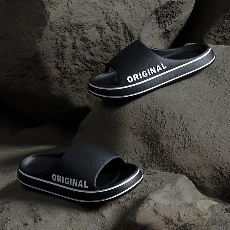 夏のカップル向けスライドサンダル、無地、文字プリント入り、男 - Water Shoes のレビューと価格