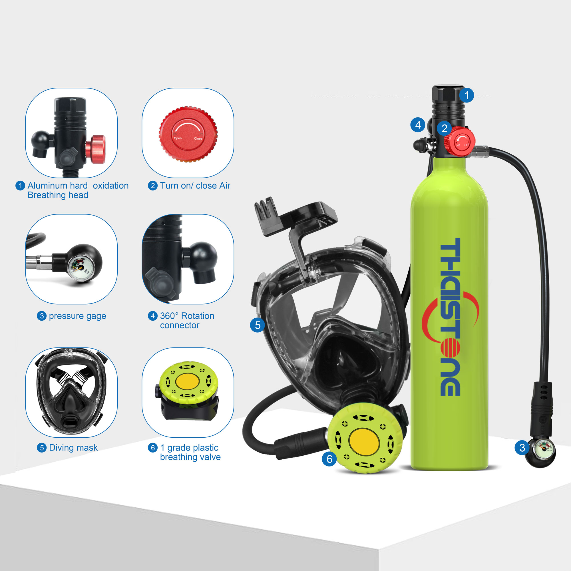 タイストーン 1L スキューバ酸素タンク（ハンドポンプ付き） - Diving Mask のレビューと価格