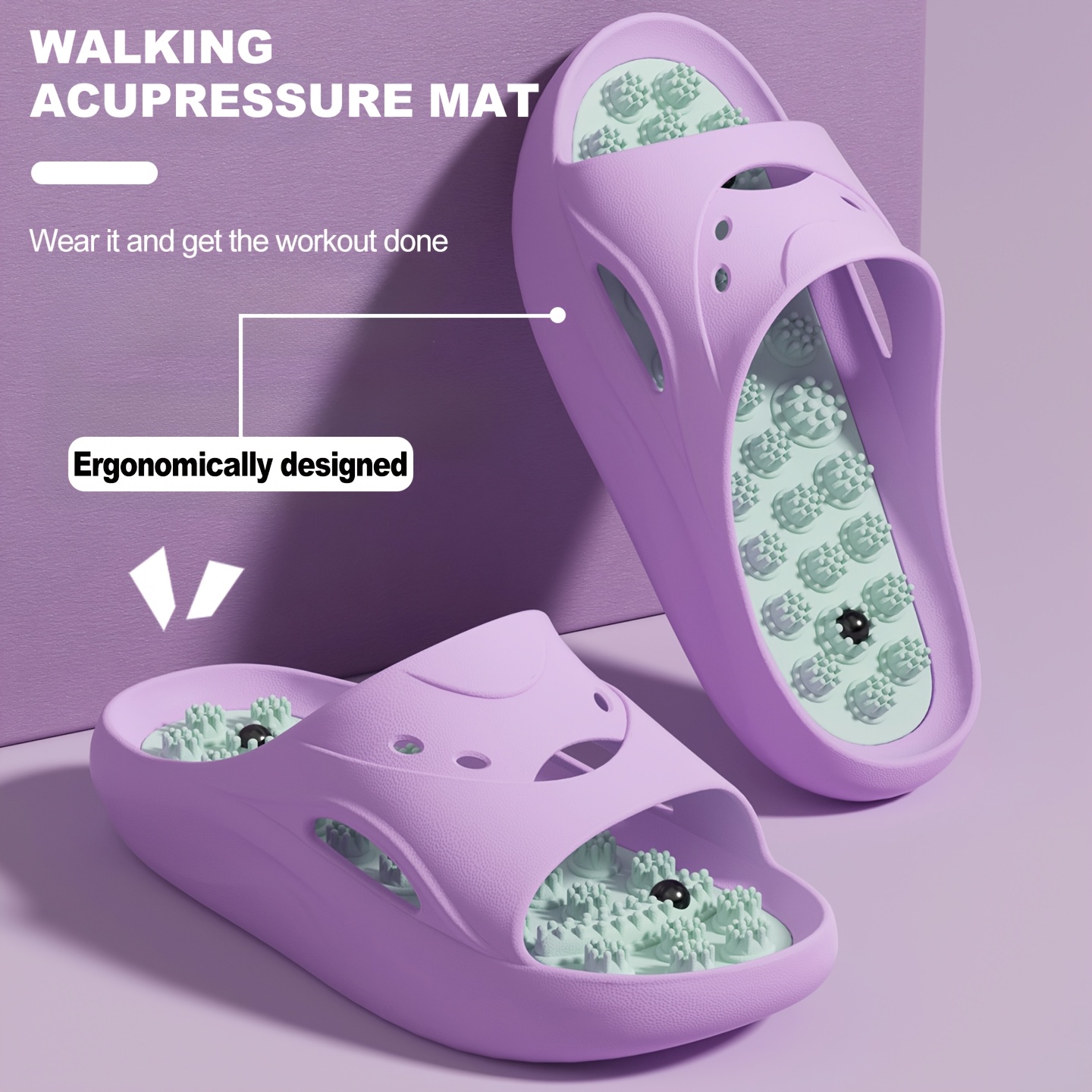 女性男性用EVAマッサージスリッパ厚底バスルームスライド滑り - Water Shoes のレビューと価格