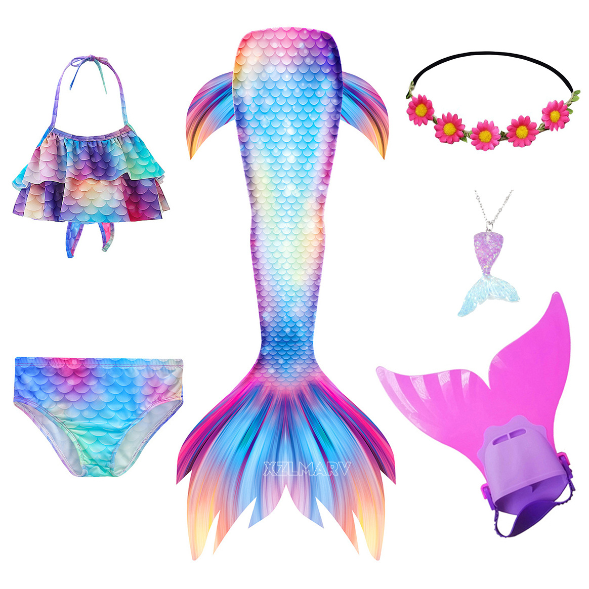 女の子用水着 マーメイドテール アリエル風 マーメイドコスチ - Swim Fins のレビューと価格