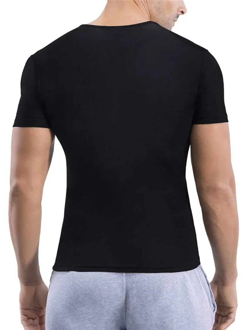 サウナ Tシャツ男性フラットベリーコルセット痩身シース汗男性 - Wetsuit Men のレビューと価格