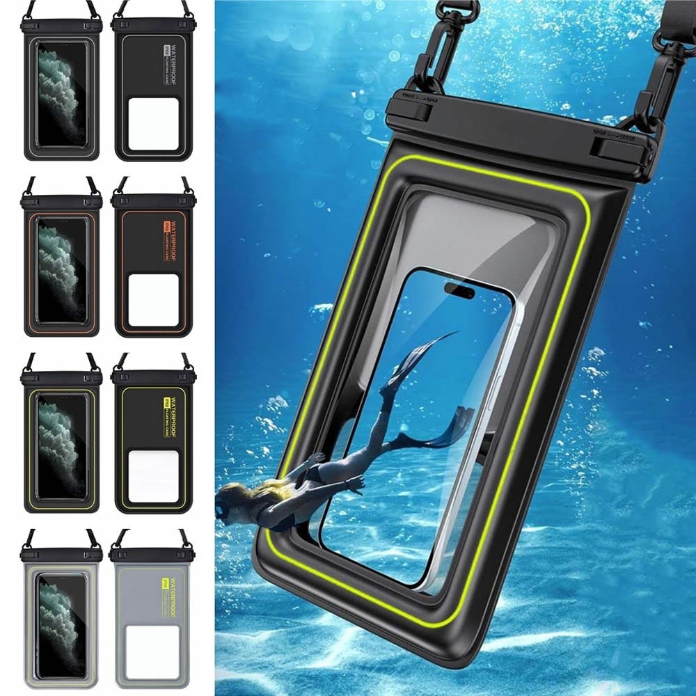 タッチスクリーン対応、防水仕様の携帯電話用バッグ。透明で水中 - Dry Bag Waterproof のレビューと価格