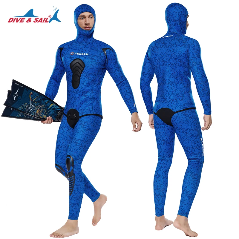 5mmネオプレン製ツーピースオープンセル防水ウェットスーツ（ - Wetsuit Men のレビューと価格