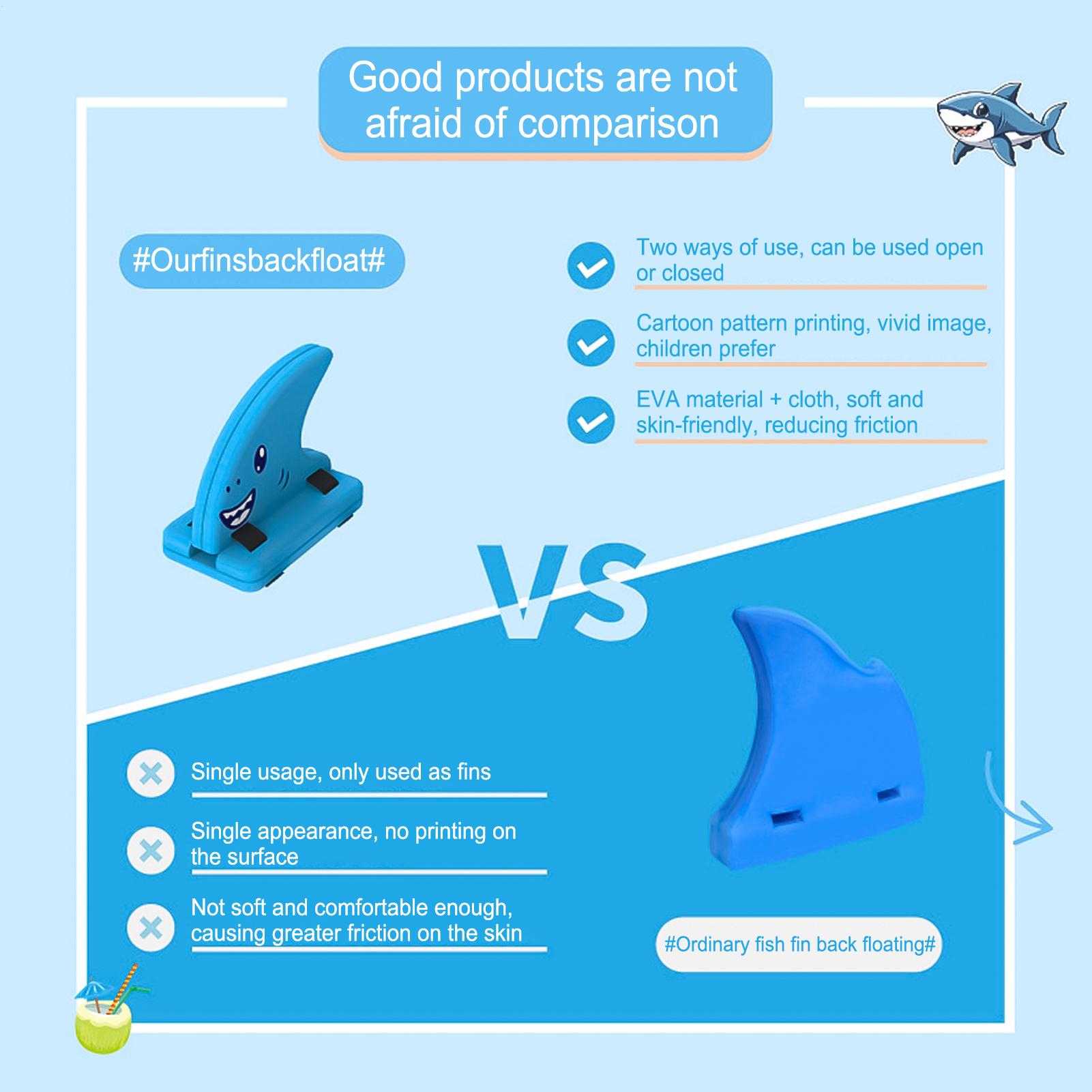 1pc 子供用バックフロート子供用シャークフィンバックフロー - Swim Fins のレビューと価格