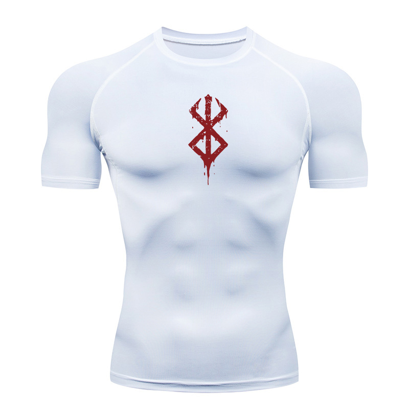 メンズプリントコンプレッションシャツ夏半袖ラッシュガードジム - Rash Guard のレビューと価格