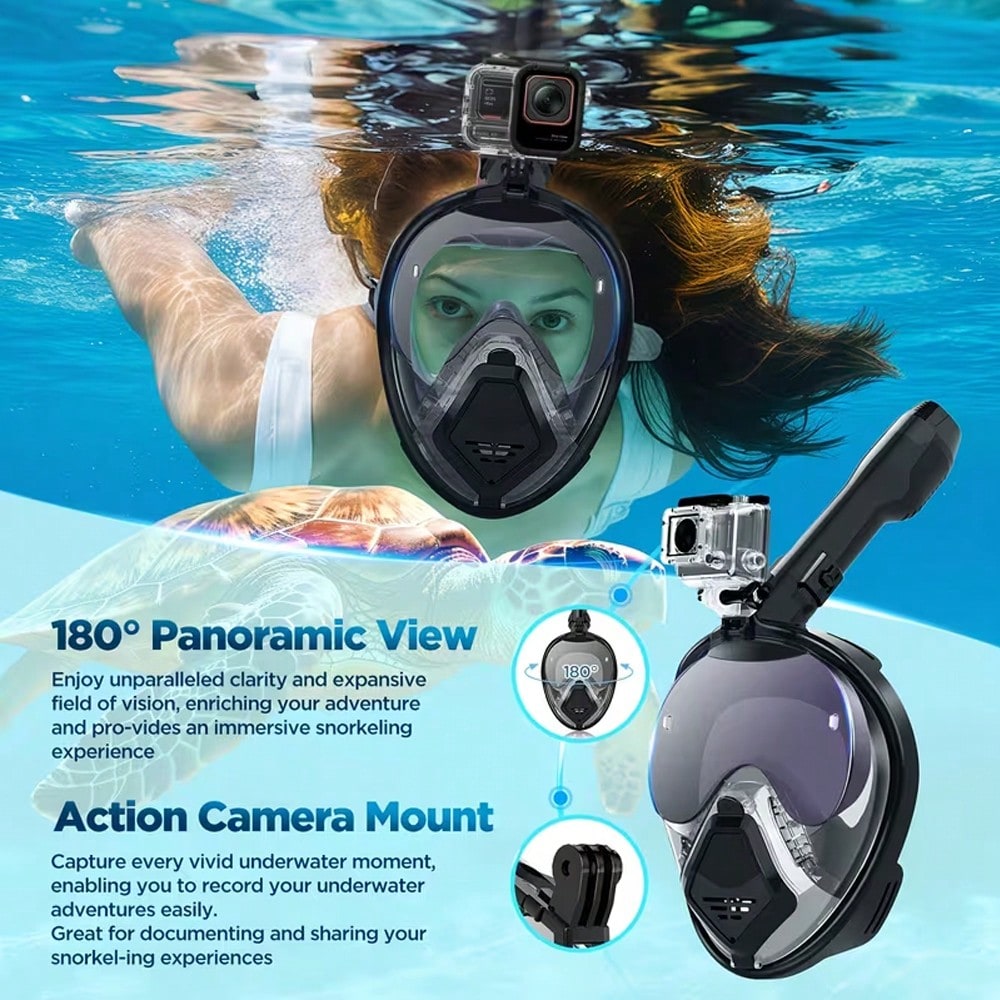 デビルフィッシュ フルフェイスシュノーケルマスク 大人用、ド - Snorkel Set のレビューと価格